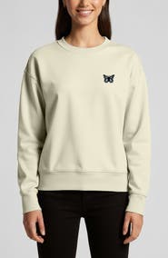 Dalix Butterfly Relaxed Fleece Crewneck Sweatshirt