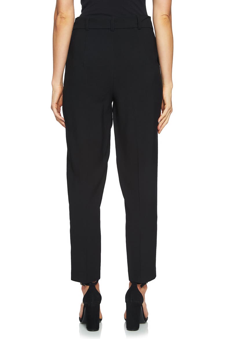 Tie Waist Tapered Trousers, Alternate, color, RICH BLACK
