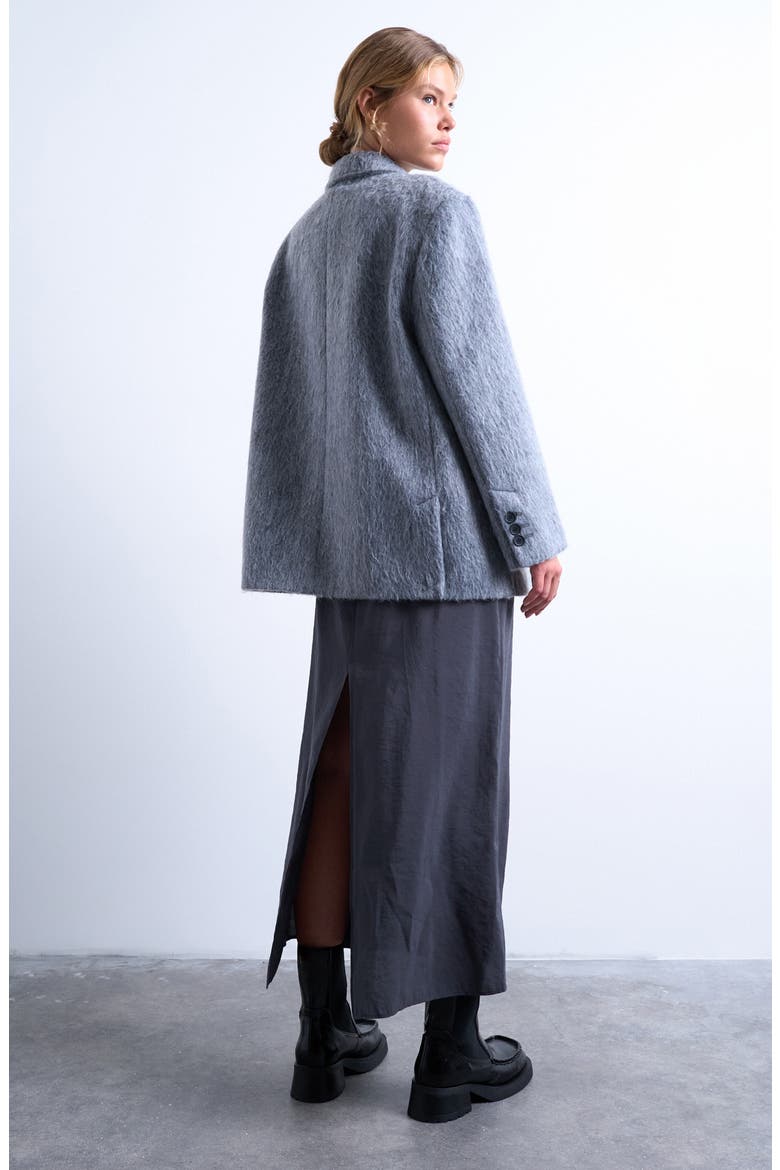One-Button Blazer Coat, Alternate, color, GREY