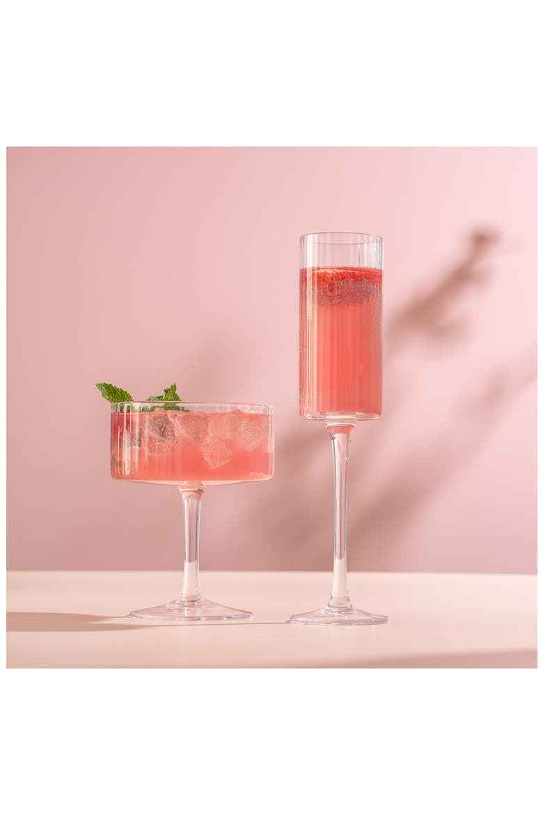 20-Piece Elle Fluted Glass Set, Alternate, color, CLEAR