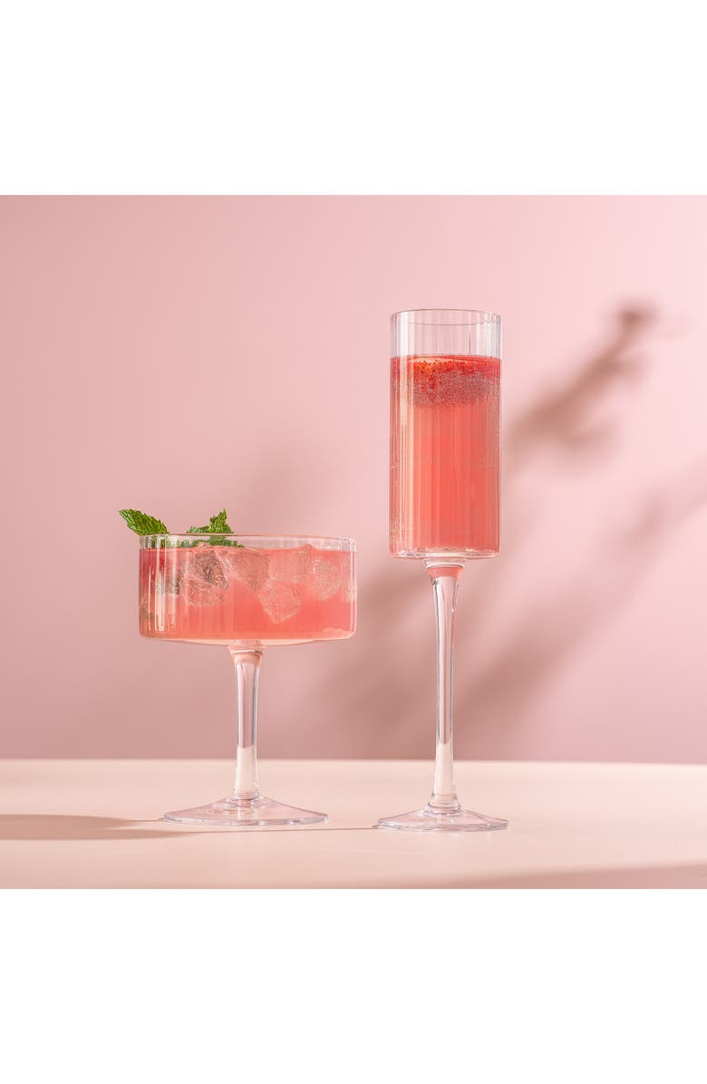 JoyJolt 20-Piece Elle Fluted Glass Set, Alternate, color, Clear