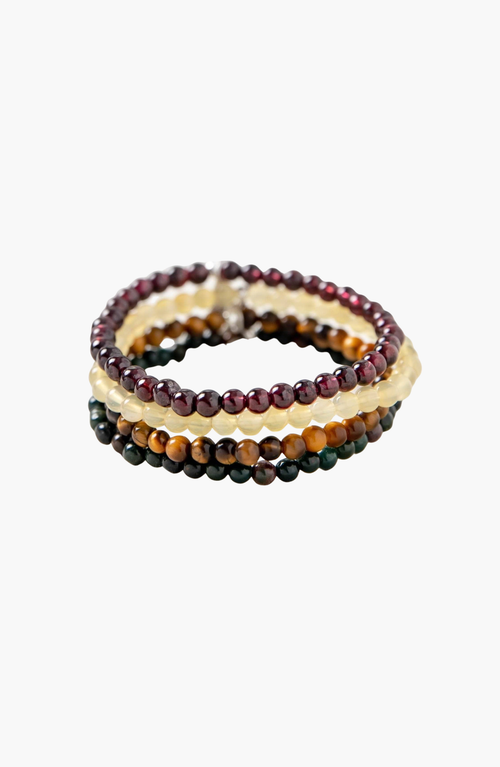 Tiny Rituals Leo Bracelet Set in Green/brown/yellow at Nordstrom, Size Medium