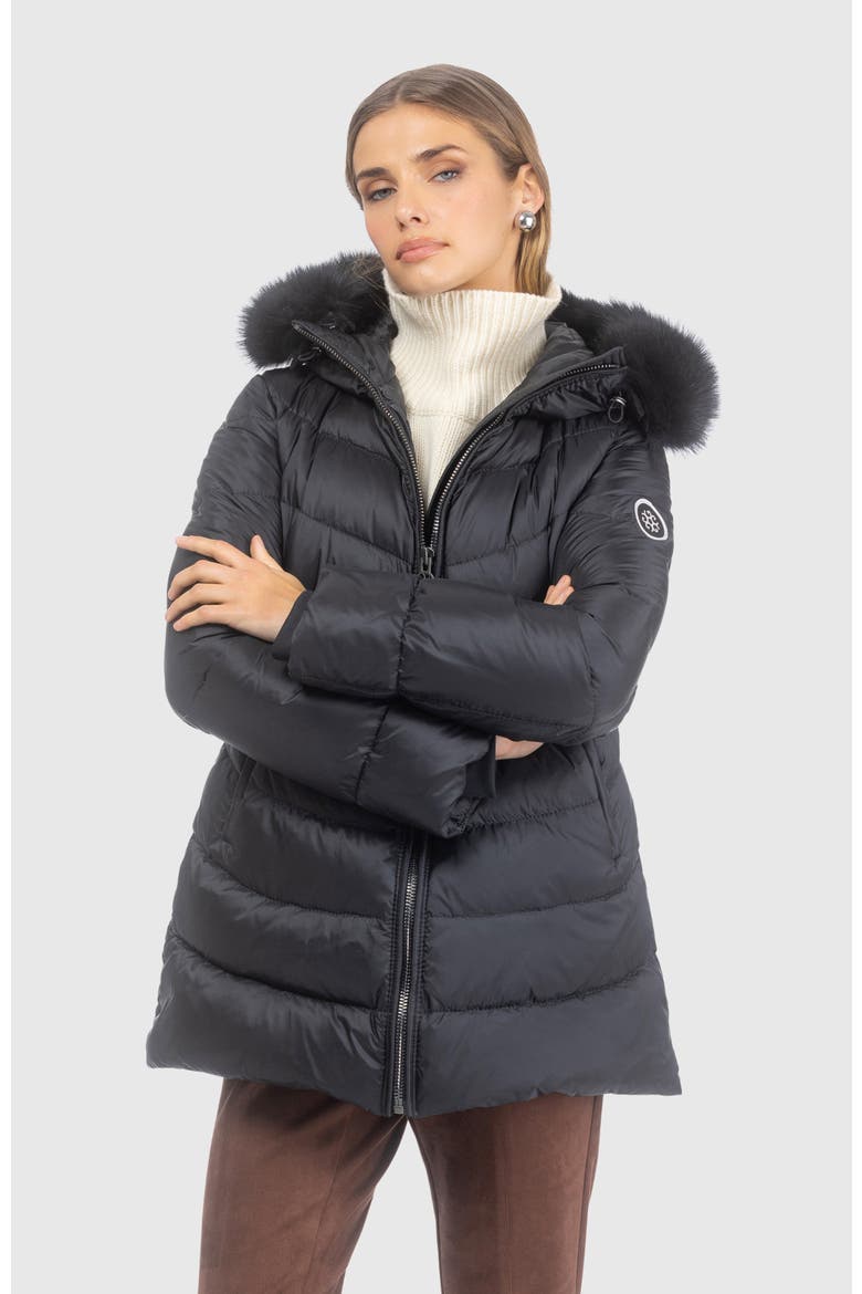 Apres-Ski Jacket With Detachable Hood Trim, Alternate, color, BLACK/BLACK
