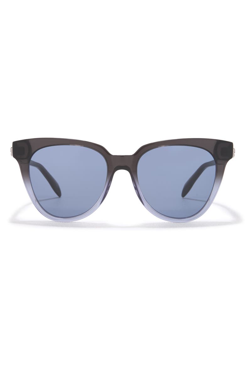 McQueen 53mm Cat Eye Sunglasses, Main, color, Grey Grey Blue