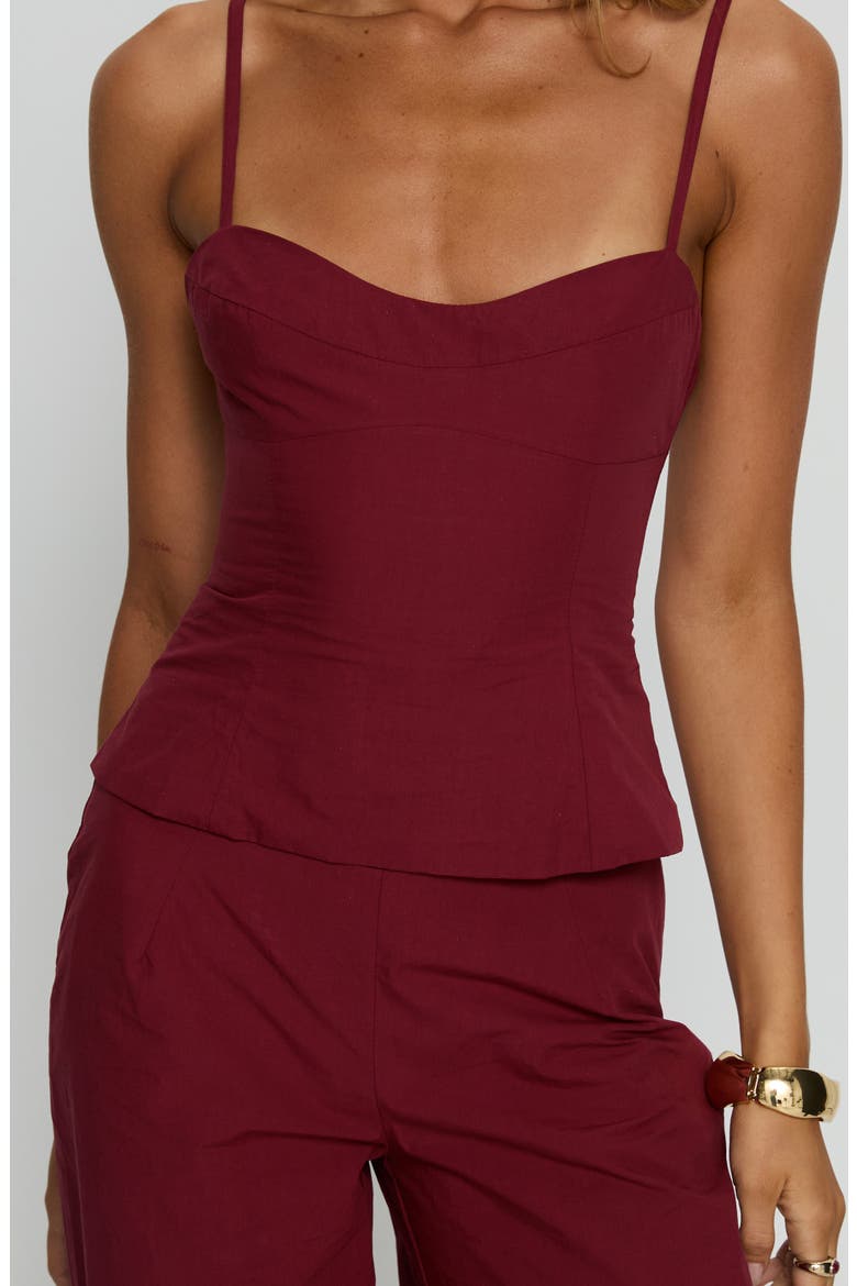 Kierstyn Cotton Camisole & Pants Set, Alternate, color, CURRANT