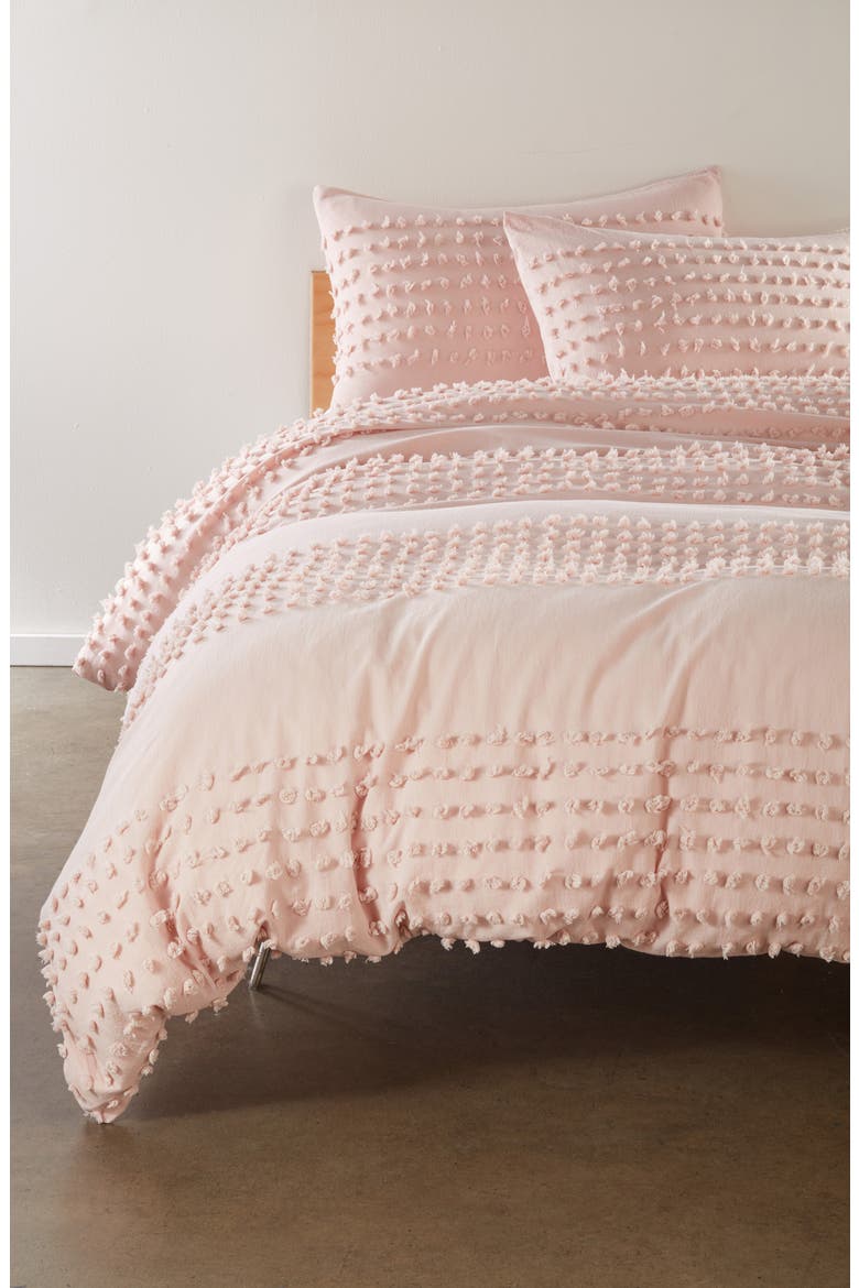 Texture Dot Duvet Cover & Sham Set, Main, color, PINK PEACH