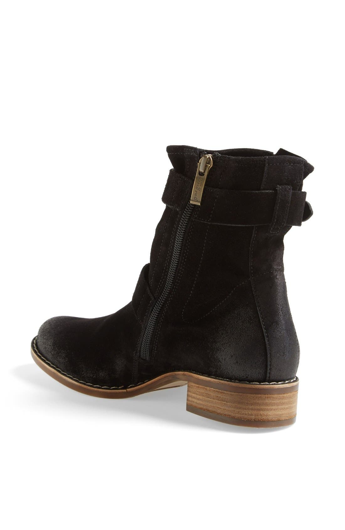 Paul Green 'Ally' Belted Suede Moto Boot, Alternate, color, 