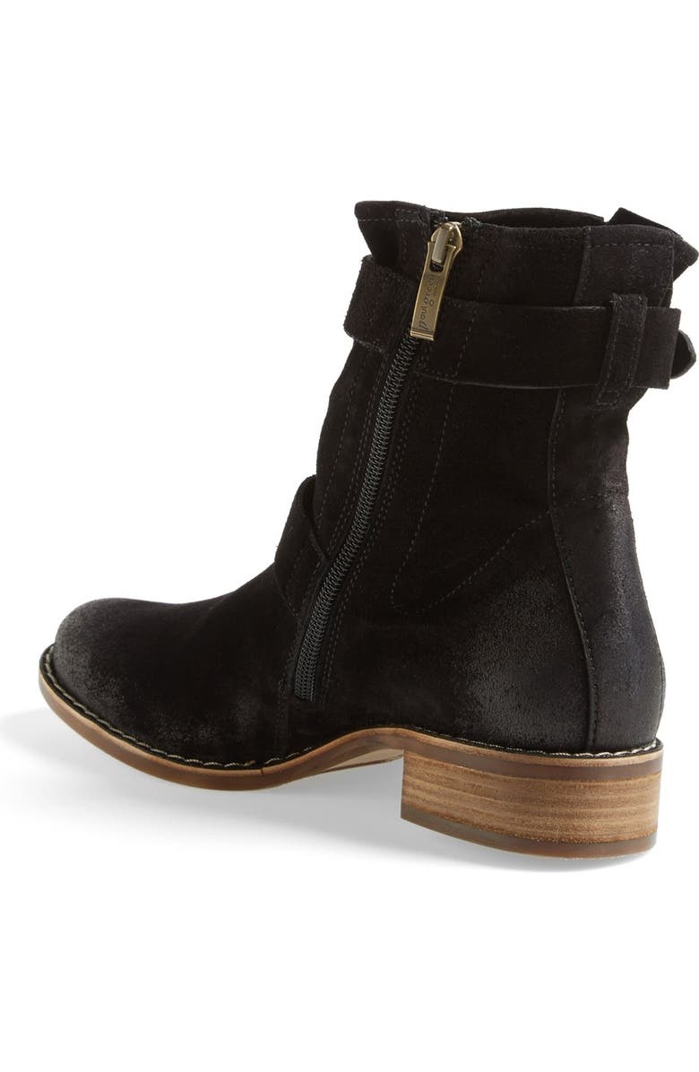 Paul Green 'Ally' Belted Suede Moto Boot, Alternate, color,
