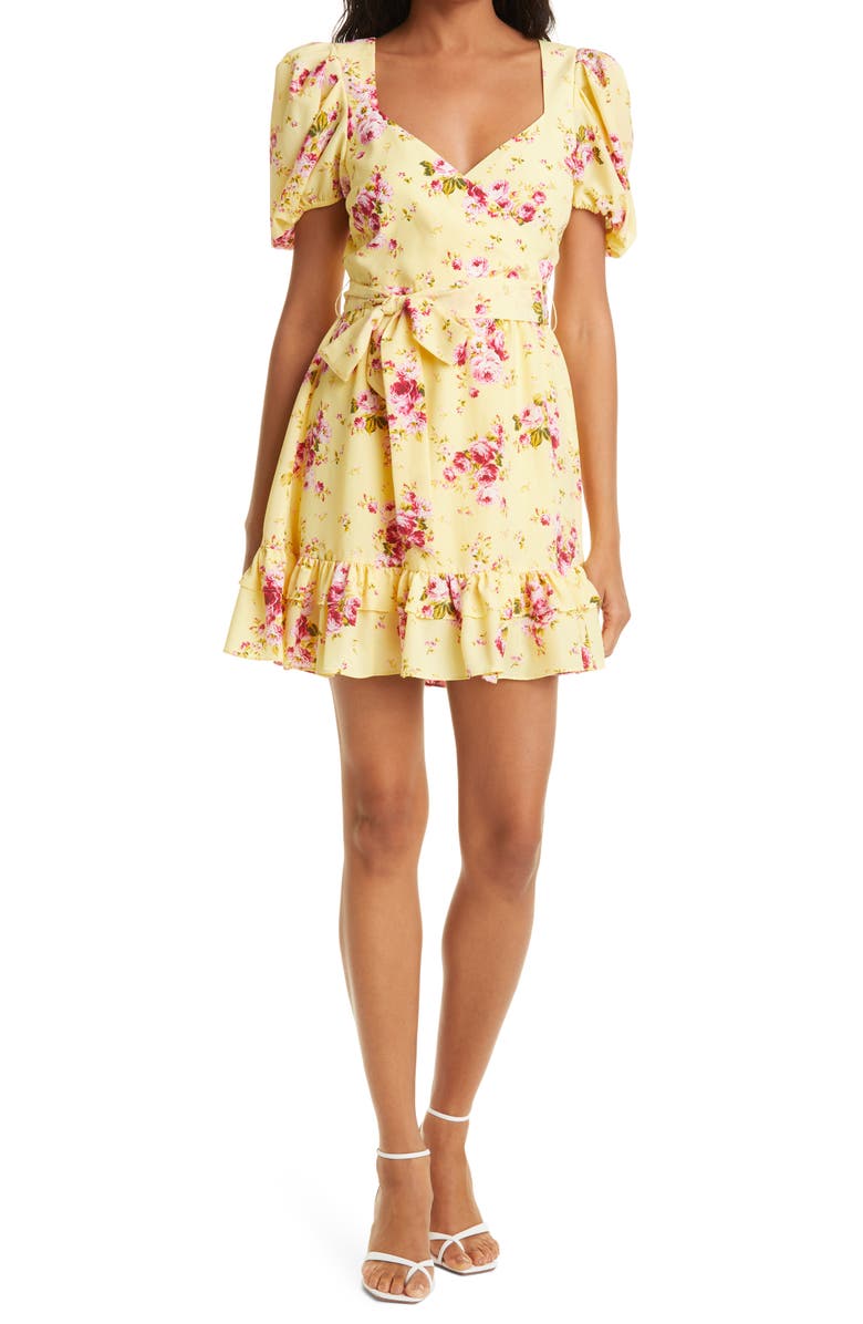 LIKELY Quinn Floral Belted Minidress, Main, color, 