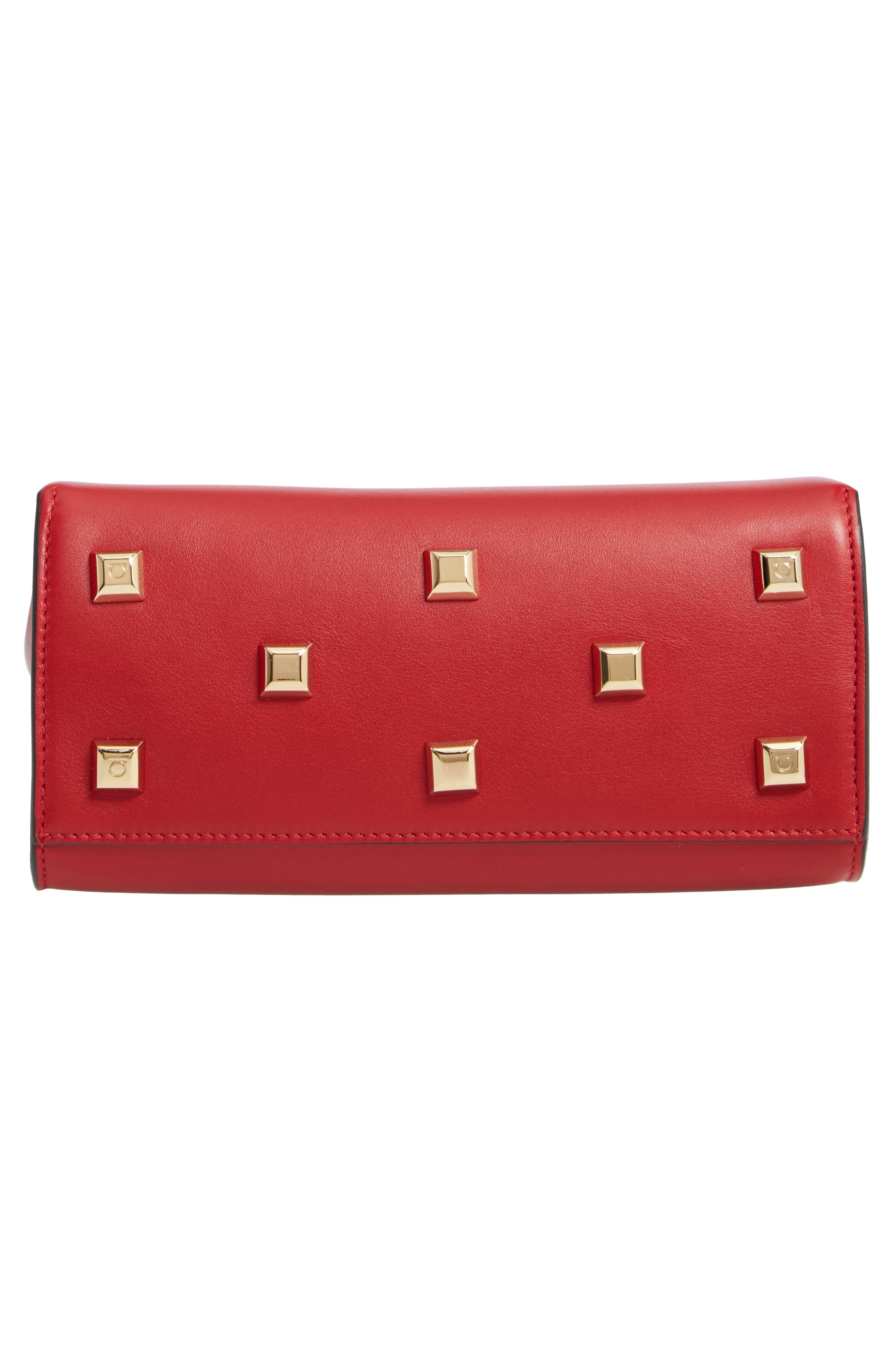 Salvatore Ferragamo The Mini Studio Leather Tote, Alternate, color, LIPSTICK RED
