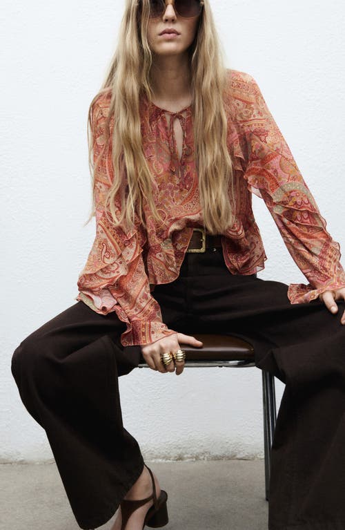 Mango Paisley Print Long Sleeve Shirt In Multi