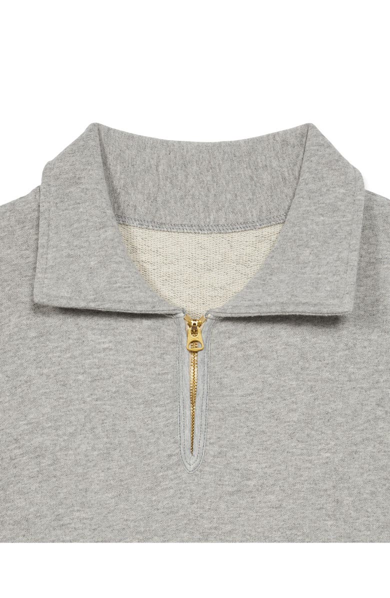 Fortela York Brushed Jersey Quarter Zip Collared Short Sleeve Sweatshirt, Alternate, color, Melange