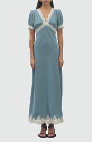 MAUDE CLUB Sabrina Lace Trim Maxi Dress