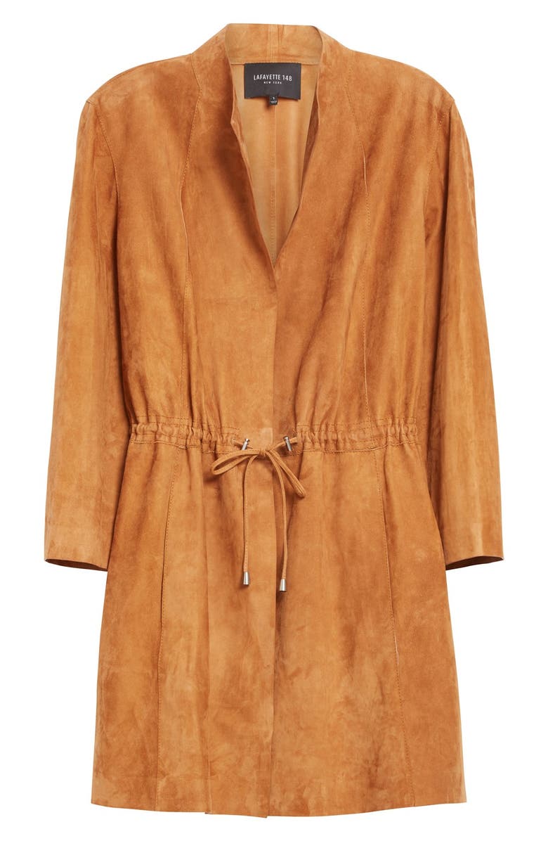 Lafayette 148 New York Vangeline Suede Tie Waist Coat, Alternate, color,