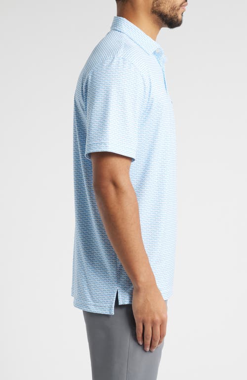 Vineyard Vines Fish Print Sankaty Performance Polo In Bonefish Jake Blue