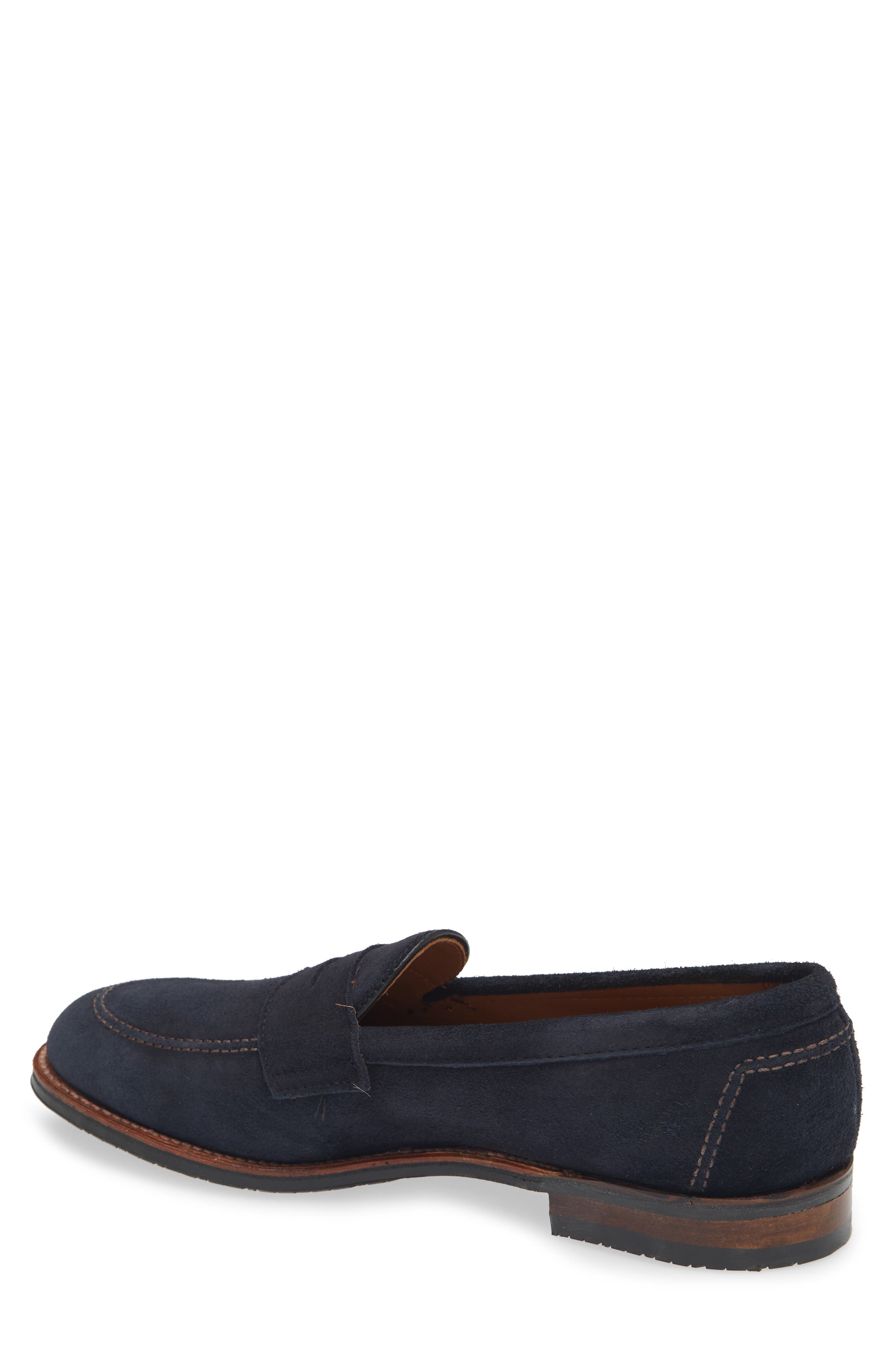 Alden Penny Loafer, Alternate, color, Navy Suede