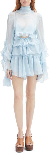 Anyssa Ruffle Cutout Long Sleeve Minidress