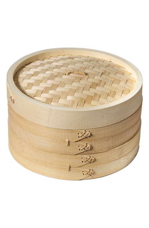 3-Tier Bamboo Steamer Basket