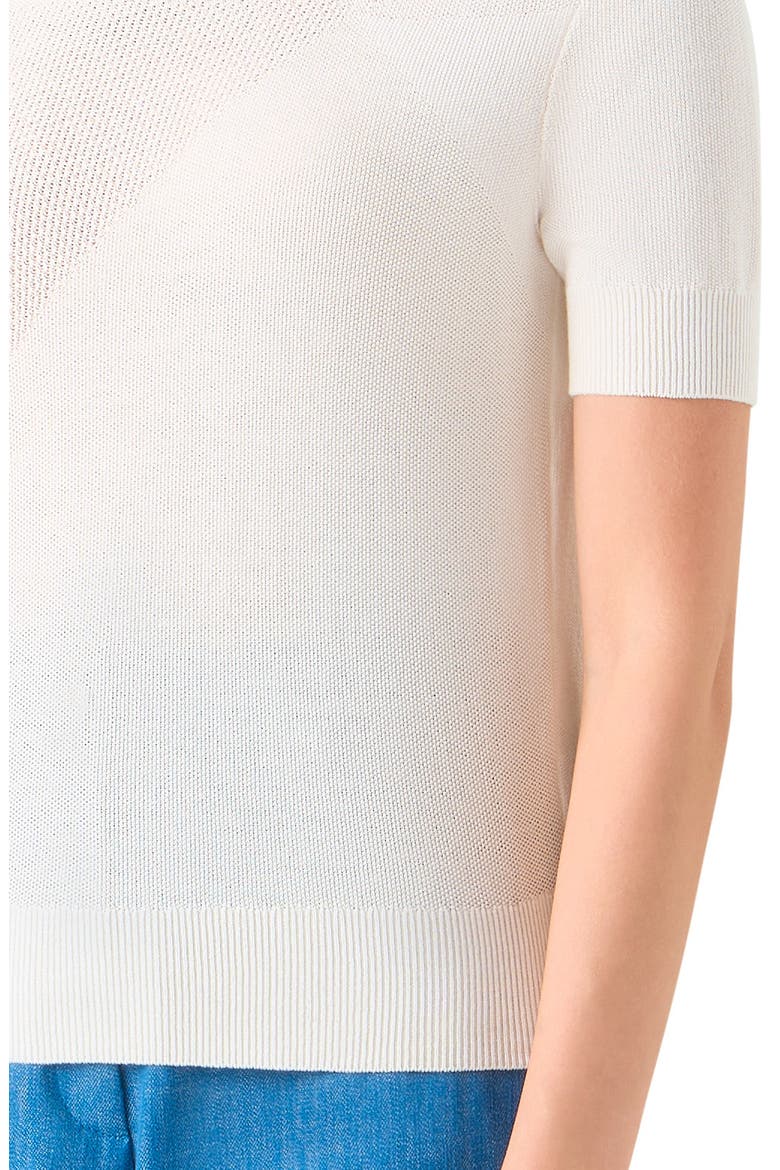 Sunbeam Short Sleeve Silk & Cotton Sweater, Alternate, color, ECRU