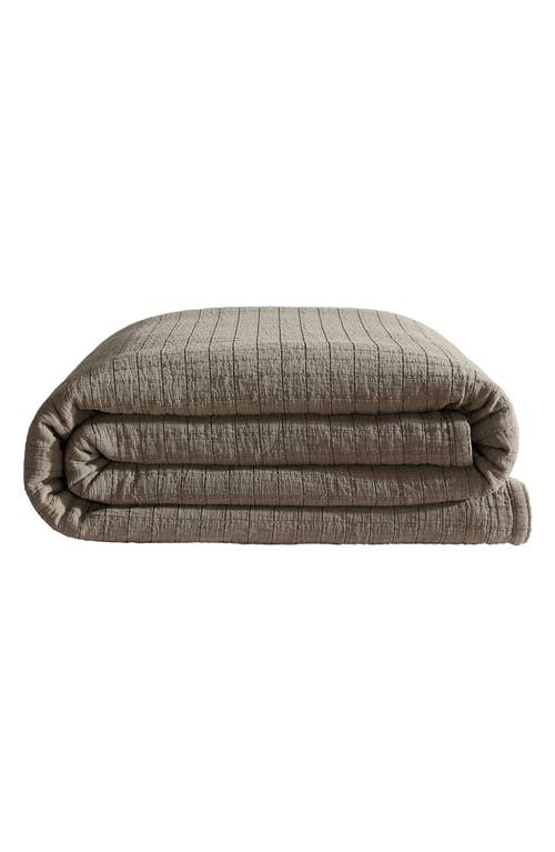 Calvin Klein Home Essential Washed Jacquard Coverlet In Dark Brown