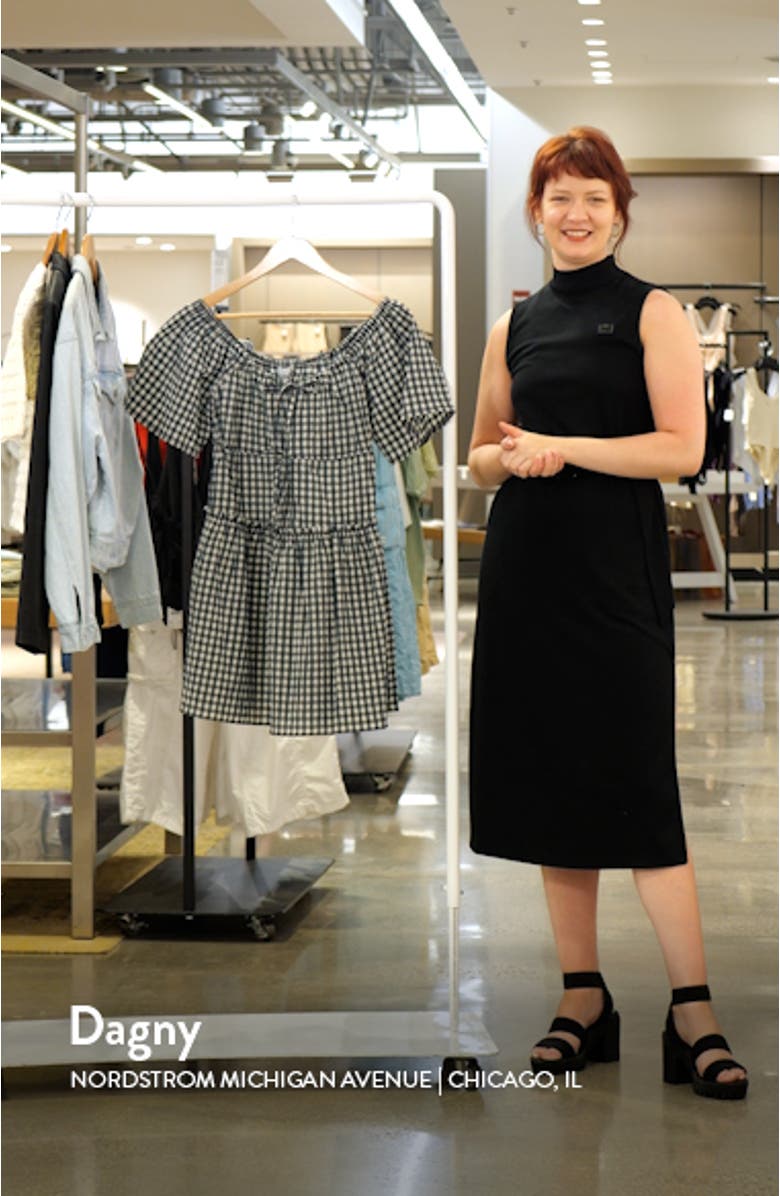 Check Seersucker Tiered Minidress, sales video thumbnail