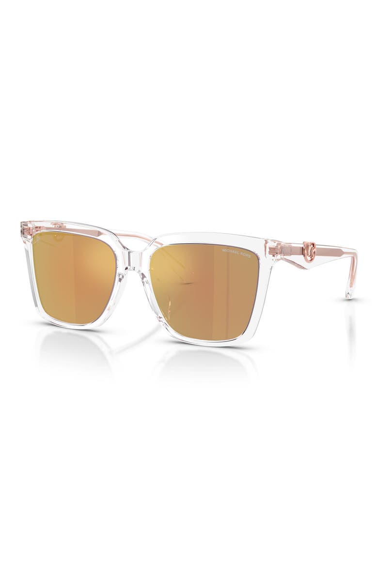 Menaggio 55mm Polarized Square Sunglasses, Alternate, color, CRYSTAL / ROSE GOLD POLAR