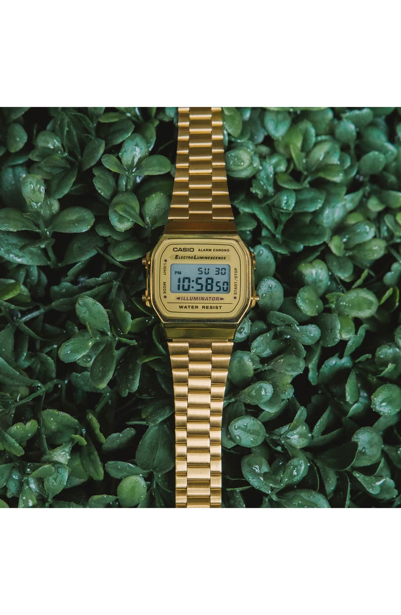 CASIO Vintage A168WG-9VT Digital Bracelet Watch, 33.5mm x 28.6mm, Alternate, color, Gold