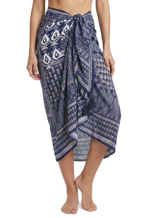 Melanie Border Print Pareo Cover-Up