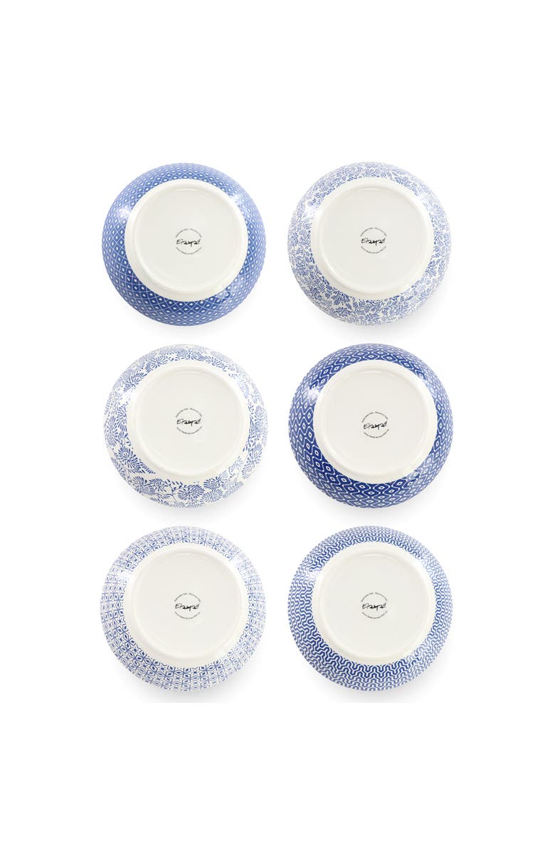 Elama Aurora 6 Piece Assorted Porcelain Bowl Set, Alternate, color, Blue