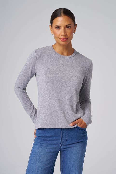 Structured Knit Long Sleeve Tee