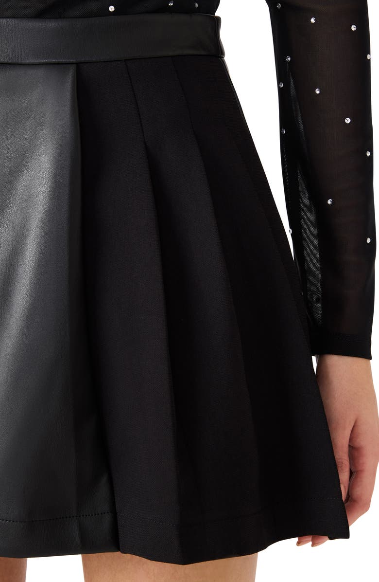 Steve Madden Arielly Faux Leather Miniskirt, Alternate, color, Black