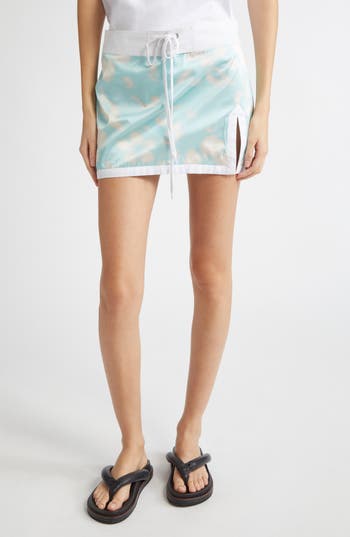 Julie Kegels Sammy Floral Silk Miniskirt In Blue