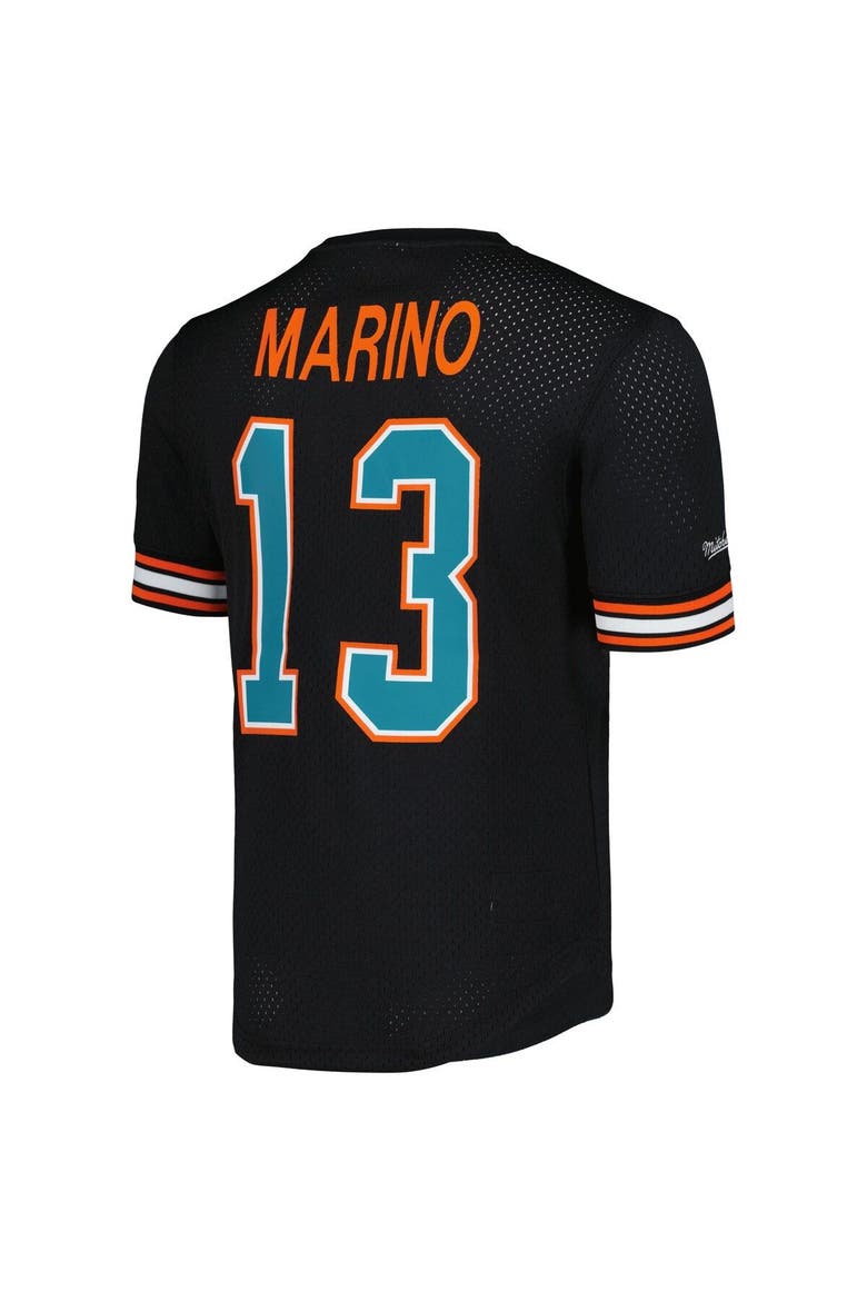 Men's Mitchell & Ness Dan Marino Black Miami Dolphins Retired Player Name & Number Mesh Top, Alternate, color, Black