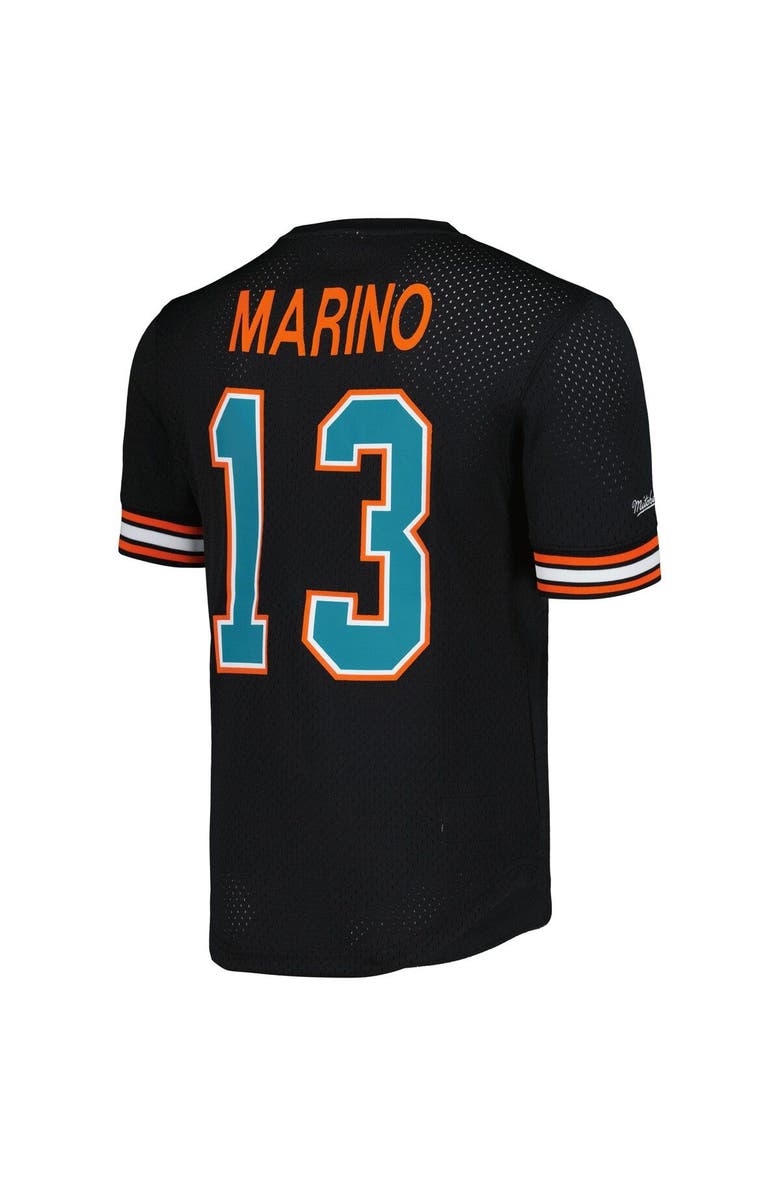 Mitchell & Ness Men's Mitchell & Ness Dan Marino Black Miami Dolphins Retired Player Name & Number Mesh Top, Alternate, color, Black