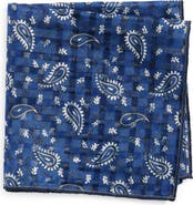 CLIFTON WILSON Paisley Silk Pocket Square