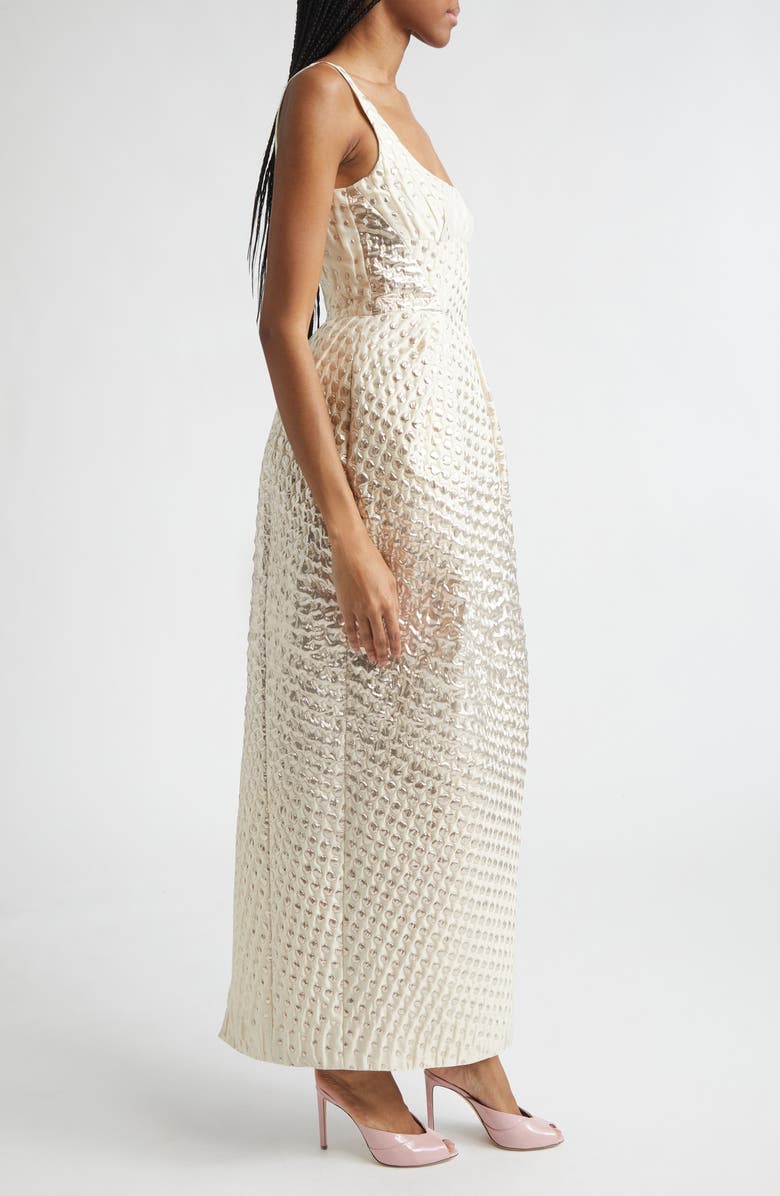 Christopher John Rogers Halftone Dot Jacquard Gown, Alternate, color, Magnolia