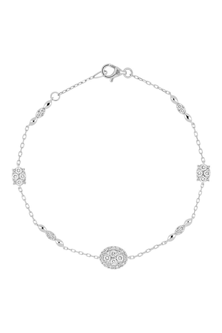 Mika 18k Gold Diamond Line Bracelet, Main, color, 18KW