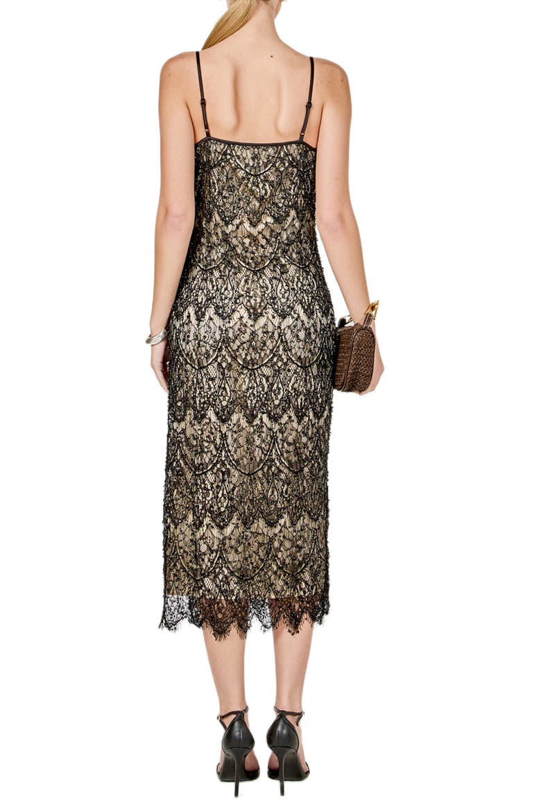 Beaded Sleeveless Midi Dress, Alternate, color, BLACK/NUDE