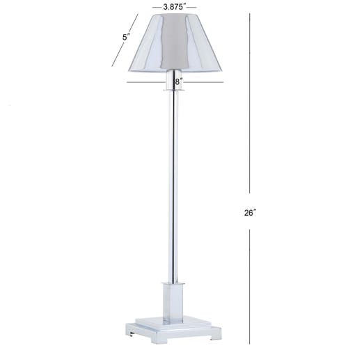 Jonathan Y Designs Roxy 26in Metal Shade Led Table Lamp In Chrome