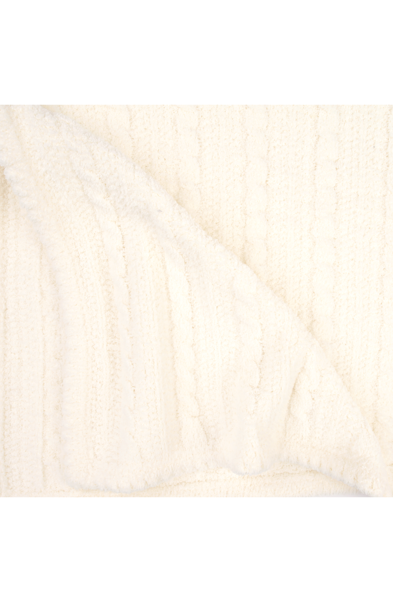 Kashwére Baby Blanket - Baby Cable - Chenilla Classic, Alternate, color, Creme