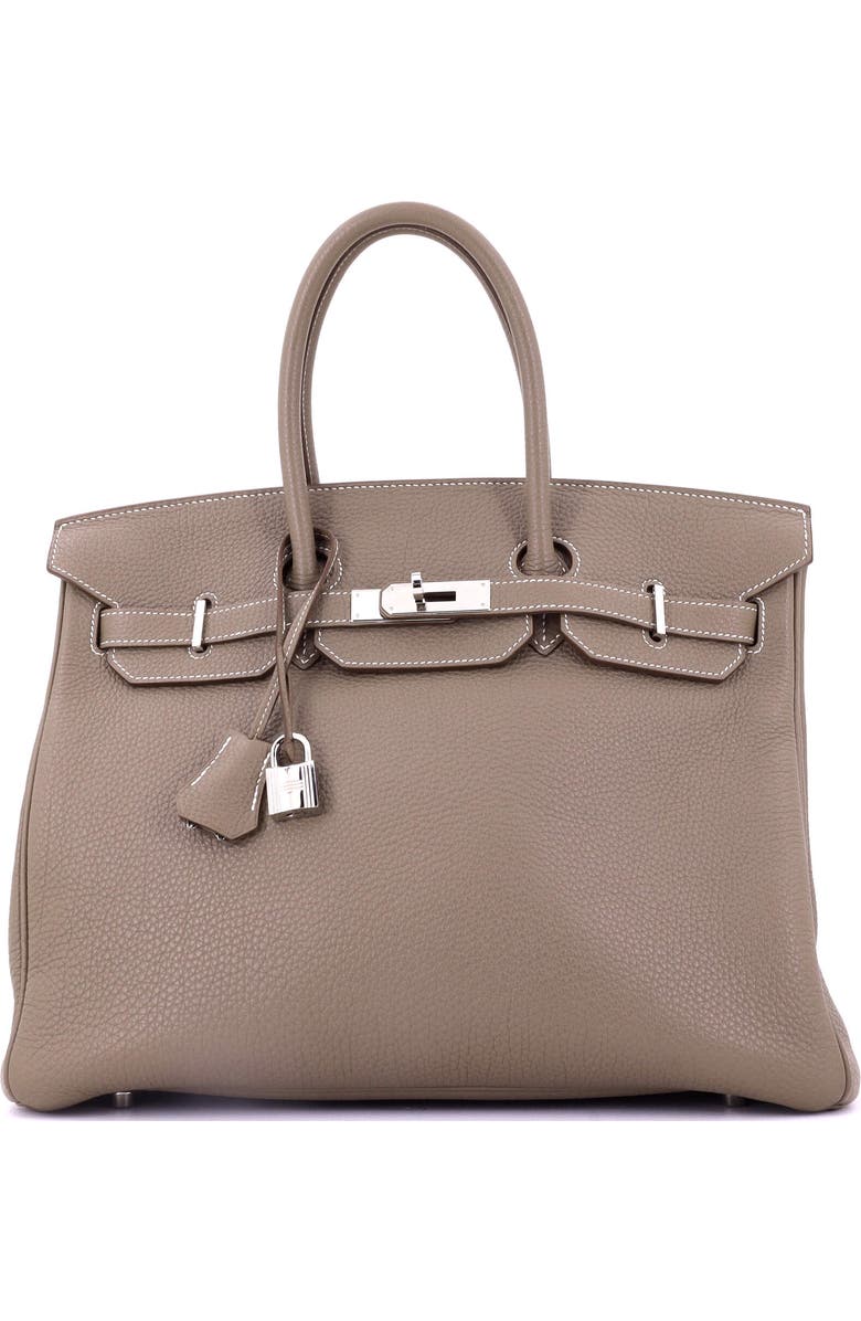 Pre-Owned Hermes Birkin Handbag Grey Togo with Palladium Hardware 35, Main, color,
