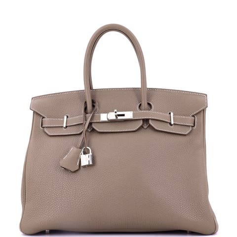 Birkin Handbag Grey Togo with Palladium Hardware 35