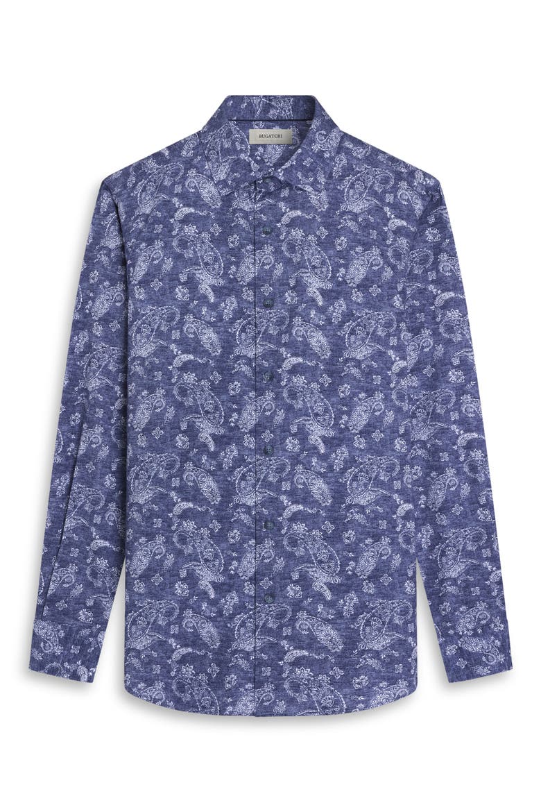 Axel Shaped Fit Button-Up Shirt, Alternate, color, INDIGO