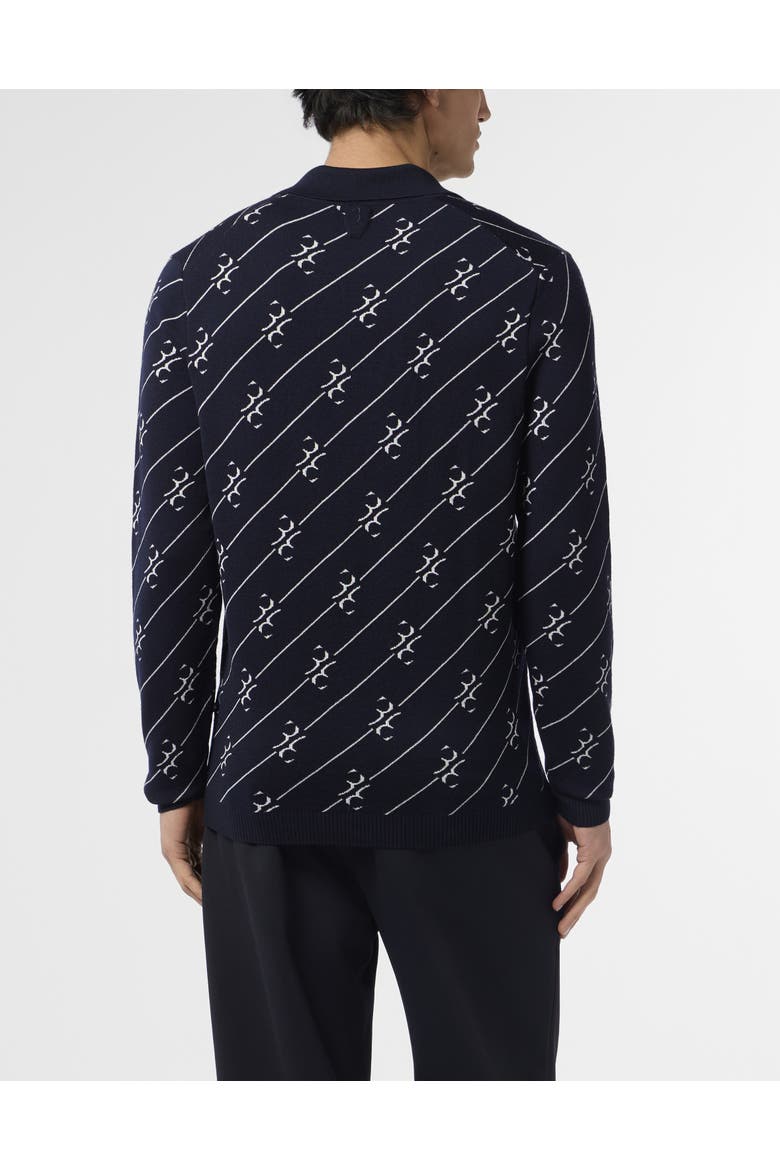 Polo Longsleeve All-Over Bb Men, Alternate, color, navy