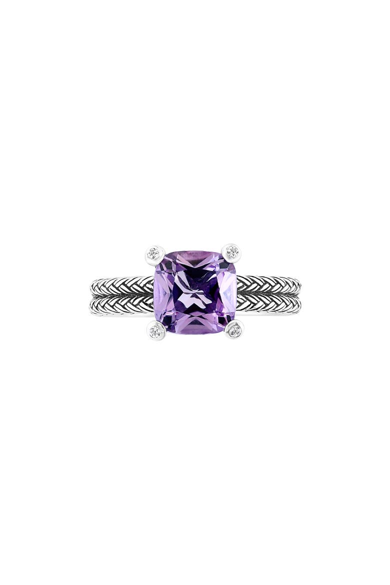 Sterling Silver Amethyst Double Braid Ring, Alternate, color, PURPLE