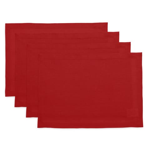 Linen Placemats Set of 4, 14 x 19 Inch for Dining Table, Holiday and Everyday Table Decor - Fete
