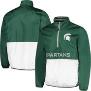 G-III SPORTS BY CARL BANKS Men's G-III Sports by Carl Banks Green Michigan State Spartans Cornerman Half-Zip Top