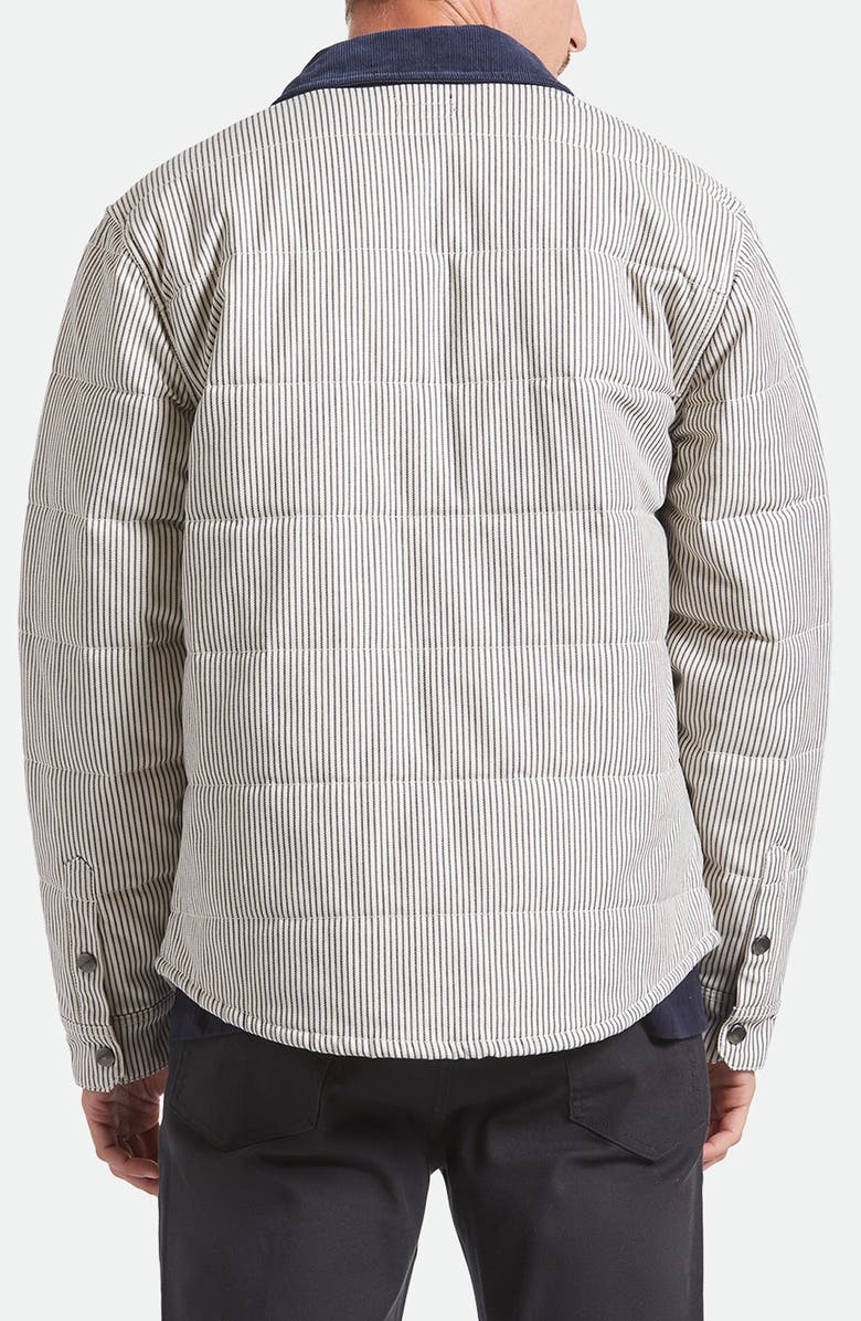 Brixton Cass Engineer Stripe Quilted Jacket, Alternate, color, Whitecap/ Mood Indigo Hickory