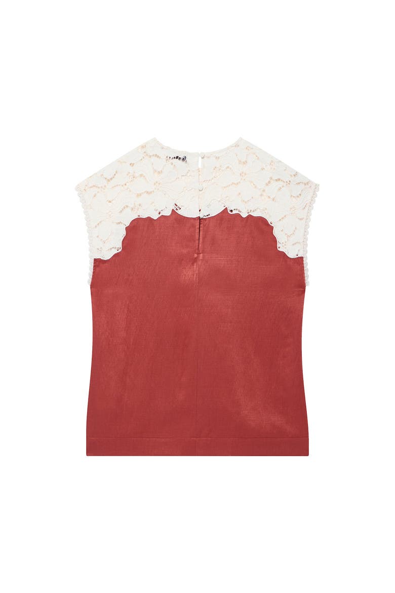 Satin Lace Top, Alternate, color, Red