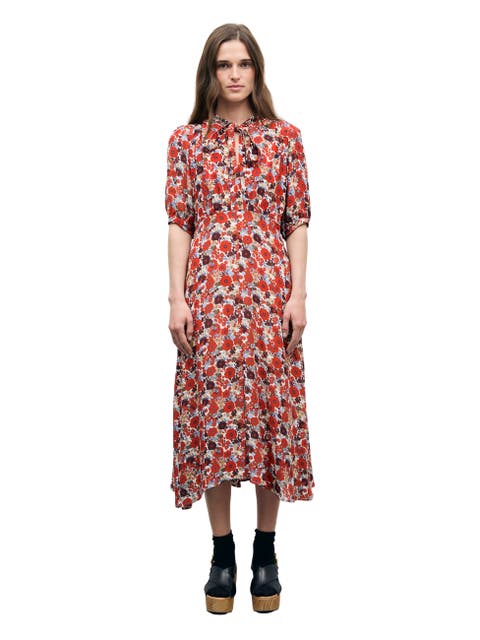 Coco Tie Neck Midi Dress